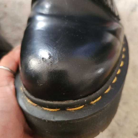 Dr. Marten Unisex Black Jadon Platform Boot In Black In Polished Smooth 9W 8M - Picture 15 of 15